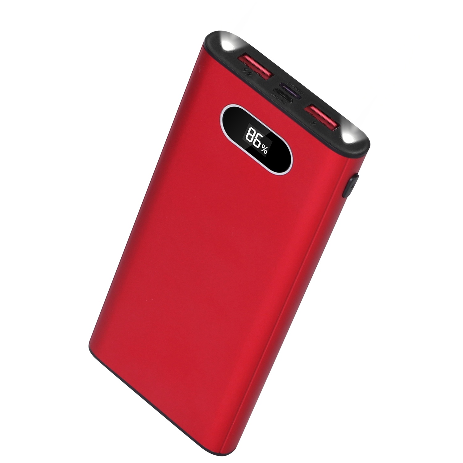 Green-Black-Red Color Options -- 1Pc 20000Mah Power Bank Portable Charger External Battery Pack 22.5W Super Fast Charging With LED Display Flashlight Fit For IOS Phone - Image 2