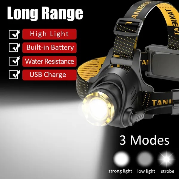 12000000lm LED Headlamp USB Rechargeable Headlight Head Torch Lamp Flashlight - Image 3