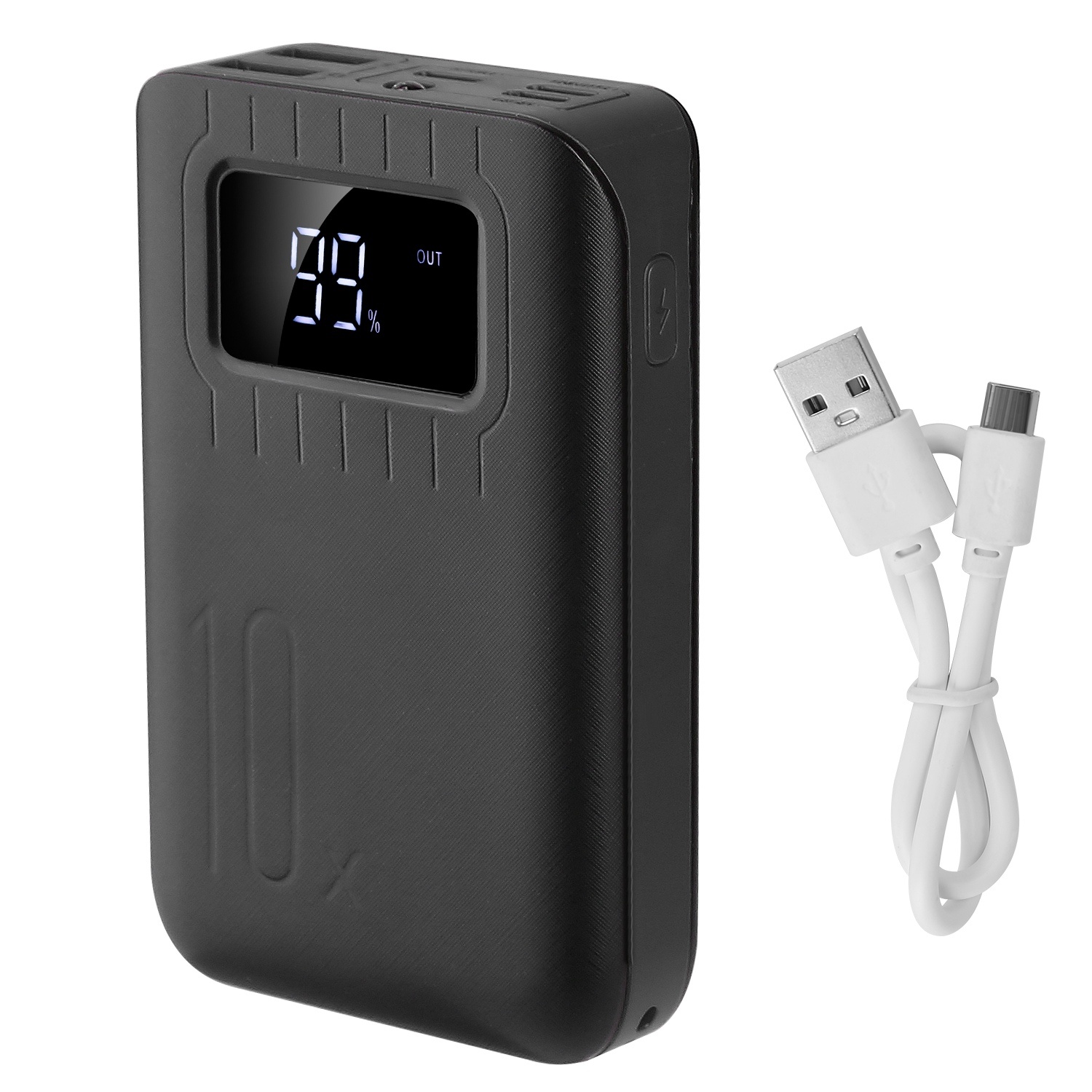 1Pc 1W MAh Portable Power Bank External Battery Pack Charger Dual USB Charge Interface With LCD Display Flashlight Type C Micro USB Lightning Input - Image 10