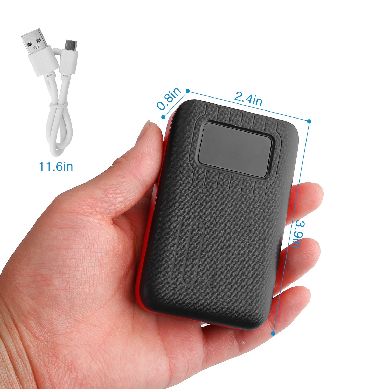 1Pc 1W MAh Portable Power Bank External Battery Pack Charger Dual USB Charge Interface With LCD Display Flashlight Type C Micro USB Lightning Input - Image 8