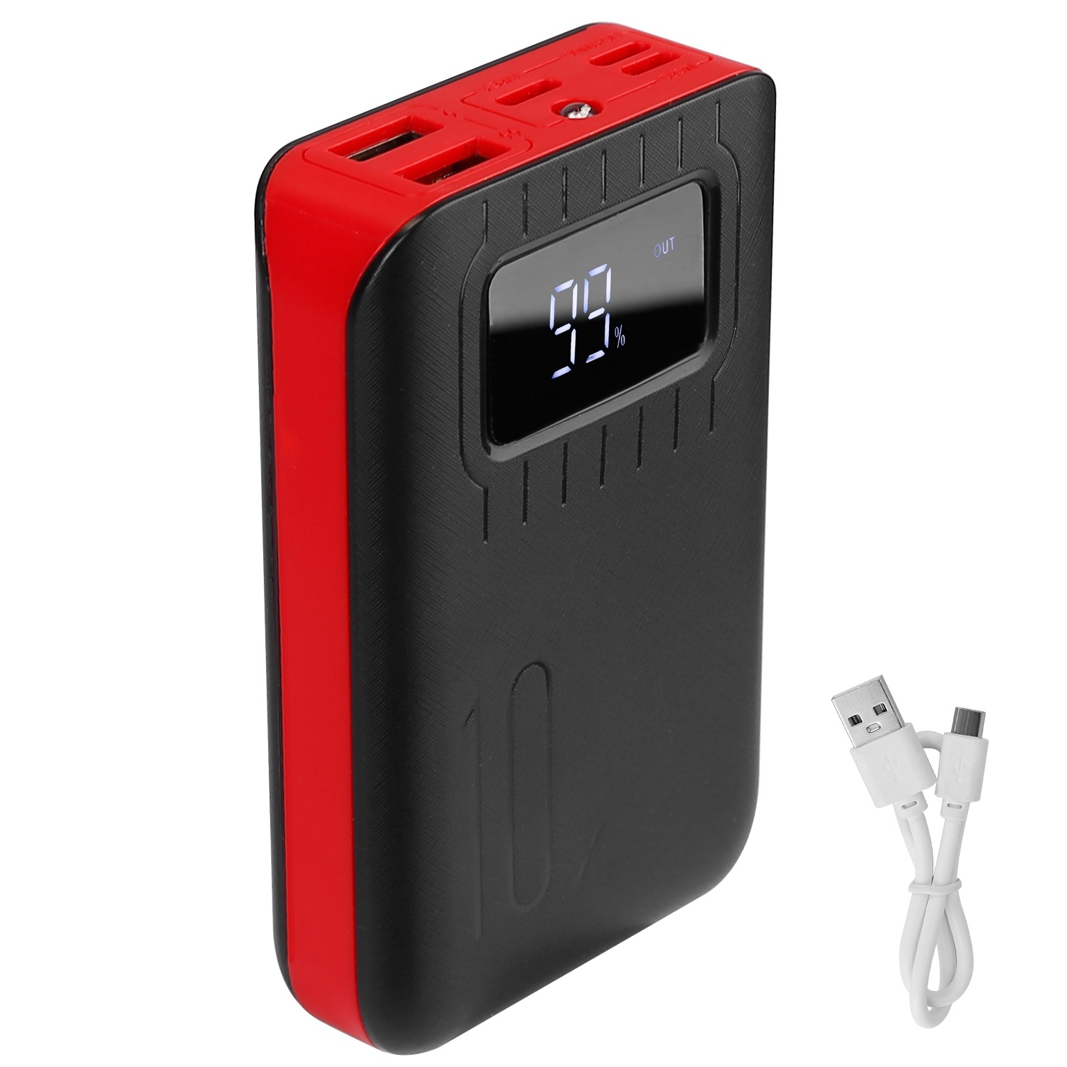 1Pc 1W MAh Portable Power Bank External Battery Pack Charger Dual USB Charge Interface With LCD Display Flashlight Type C Micro USB Lightning Input