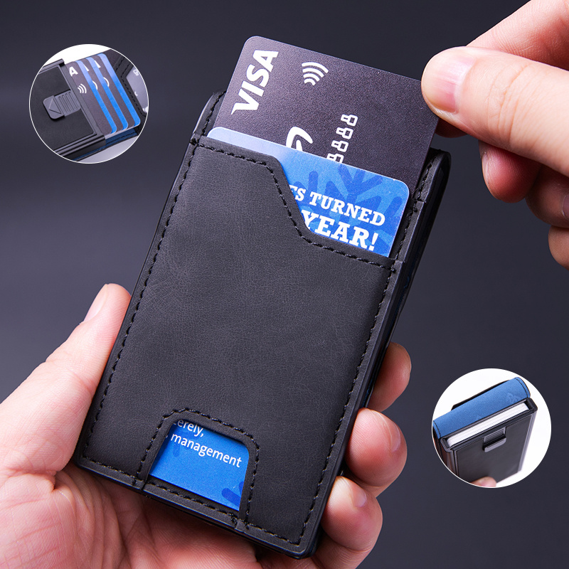 Men's Slim Wallet With Pop Up Card Holder, RFID Blocking, Minimalist Design With Large Card Capacity, Money Clip 6 Men's Slim Wallet With Pop Up Card Holder, RFID Blocking, Minimalist Design With Large Card Capacity, Money Clip - Image 6
