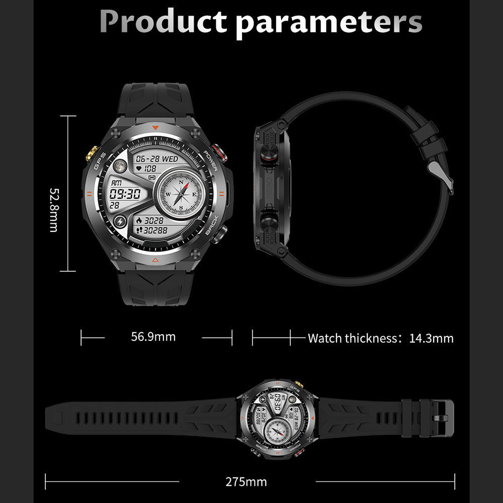 SENBONO GPS Smart Watch Men 1.45'' HD Screen Built-In GPS Altimeter Barometer Compass AI Voice Compatible With Android & IPhone - Image 5