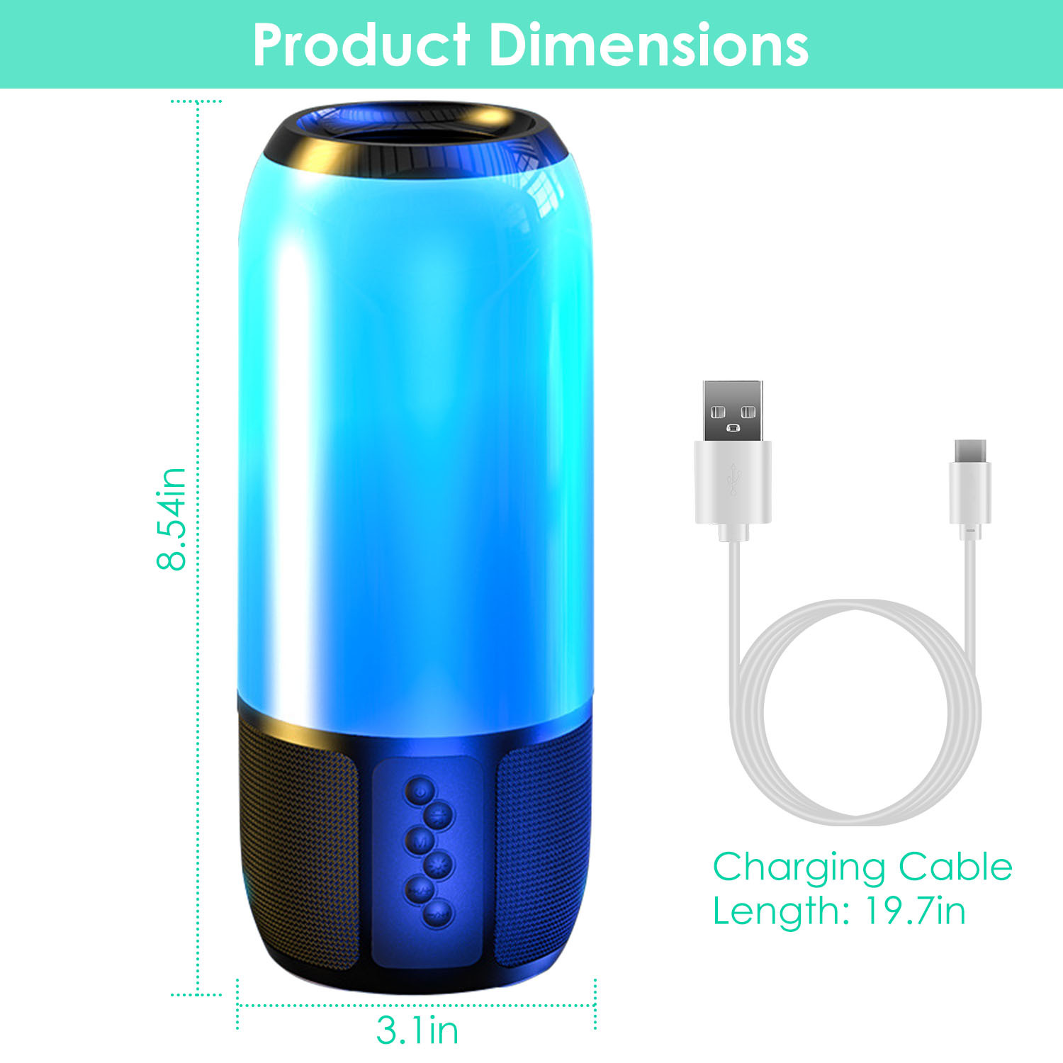 1Pc Wireless Portable Speaker Loud Stereo Speaker With 6 Color Changing Lights Radio Party TWS Speaker For Home Outdoor Travelling - Image 6