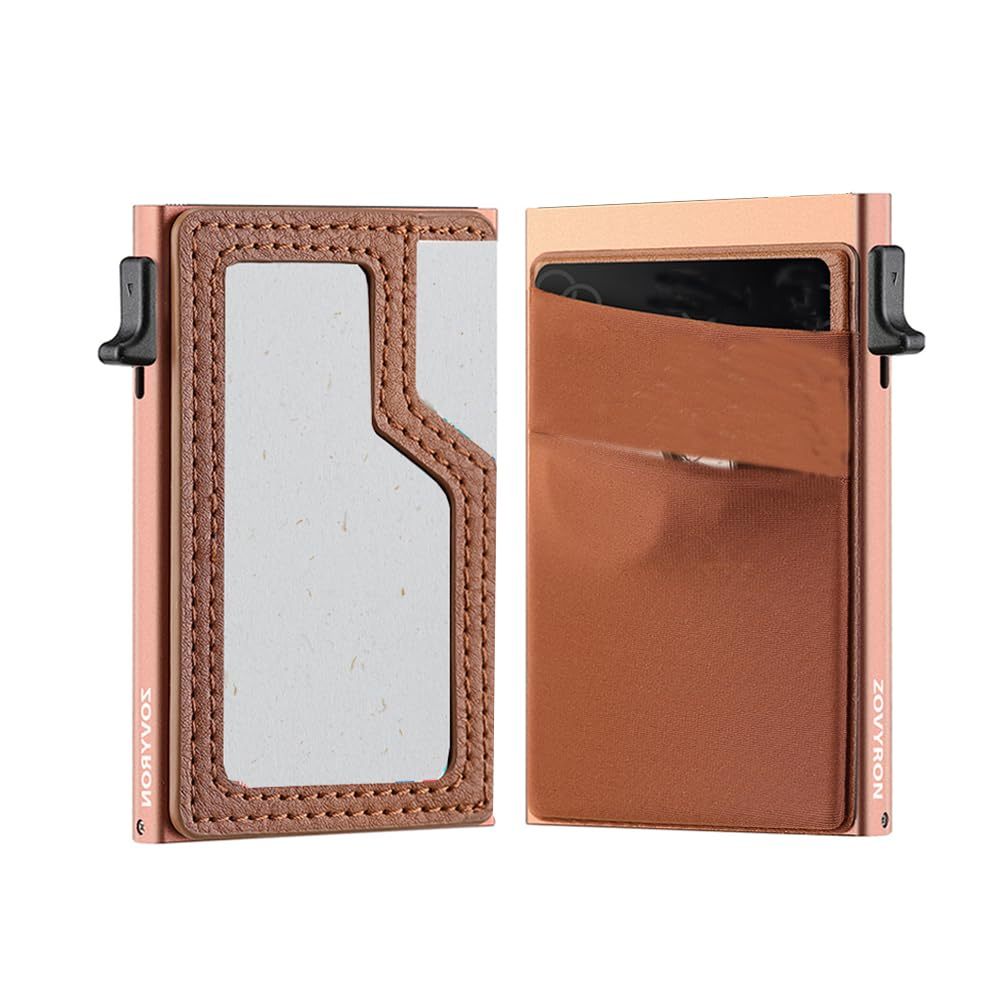 Slim Minimalist Wallet With ID Window,Pop Up Card Holder With Money Pocket Smart Wallet For Men RFID Blocking Metal Card Case 1 Slim Minimalist Wallet With ID Window,Pop Up Card Holder With Money Pocket Smart Wallet For Men RFID Blocking Metal Card Case