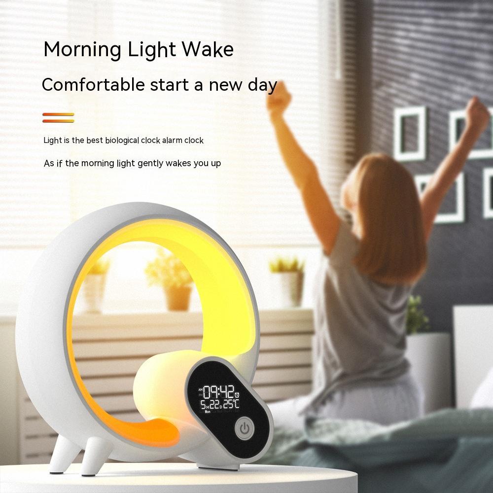 Creative Q Sunrise Alarm Clock with Bluetooth Speaker & Ambient Light - Image 4