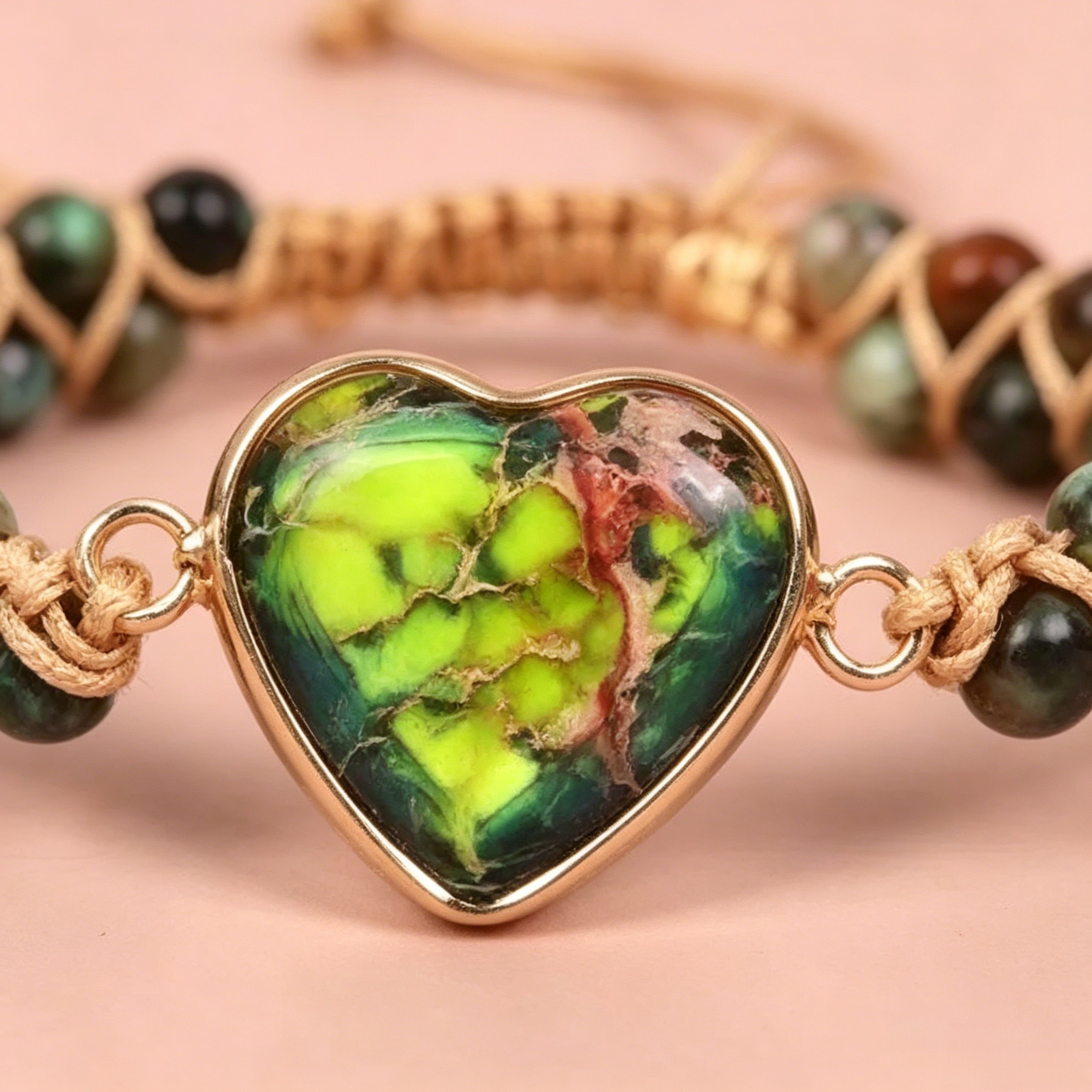 Heart-shaped Pendant Bracelet, Double-layer Beaded Woven Bracelet, Friendship And Couple Bracelet 15 Heart-shaped Pendant Bracelet, Double-layer Beaded Woven Bracelet, Friendship And Couple Bracelet - Image 3
