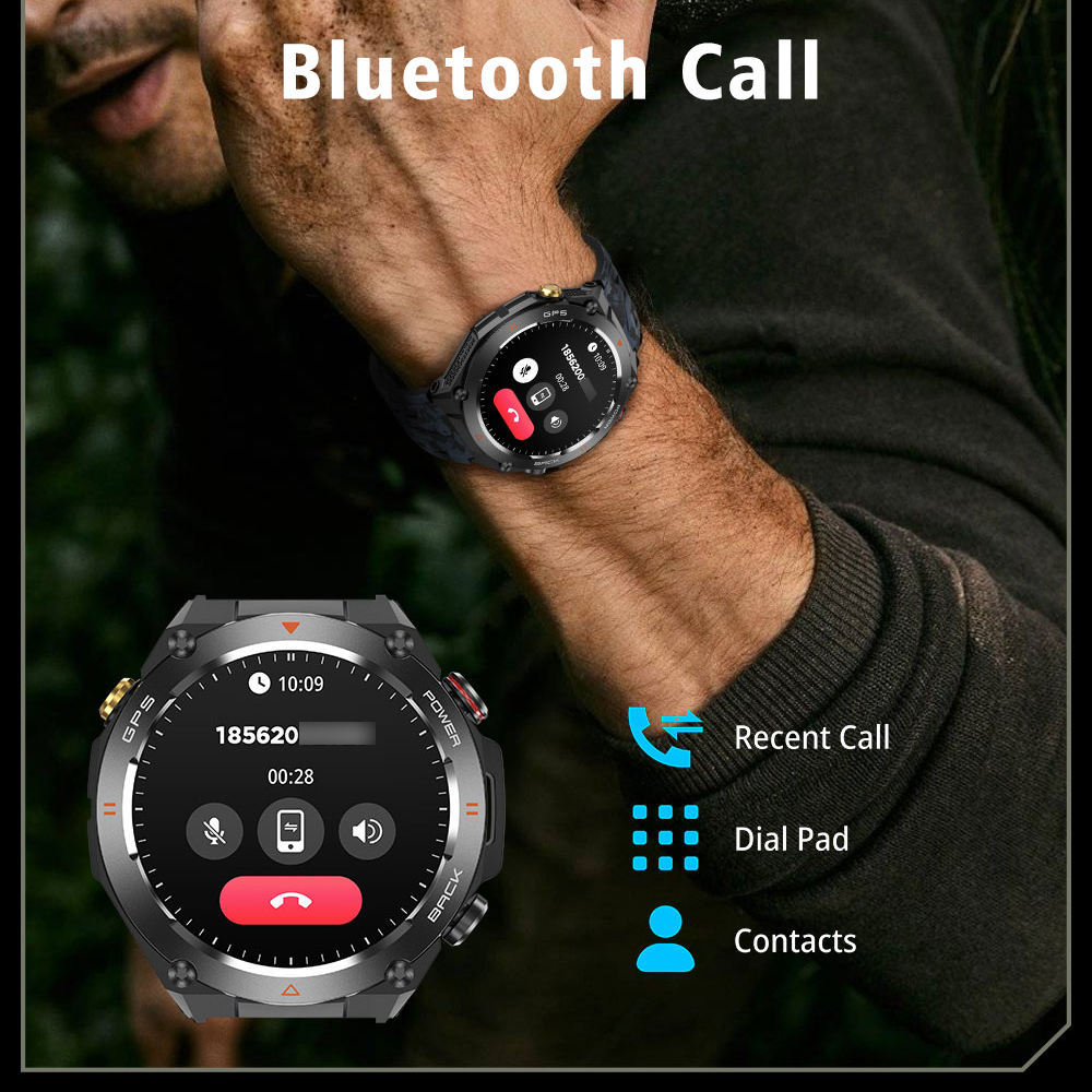 SENBONO GPS Smart Watch Men 1.45'' HD Screen Built-In GPS Altimeter Barometer Compass AI Voice Compatible With Android & IPhone - Image 6