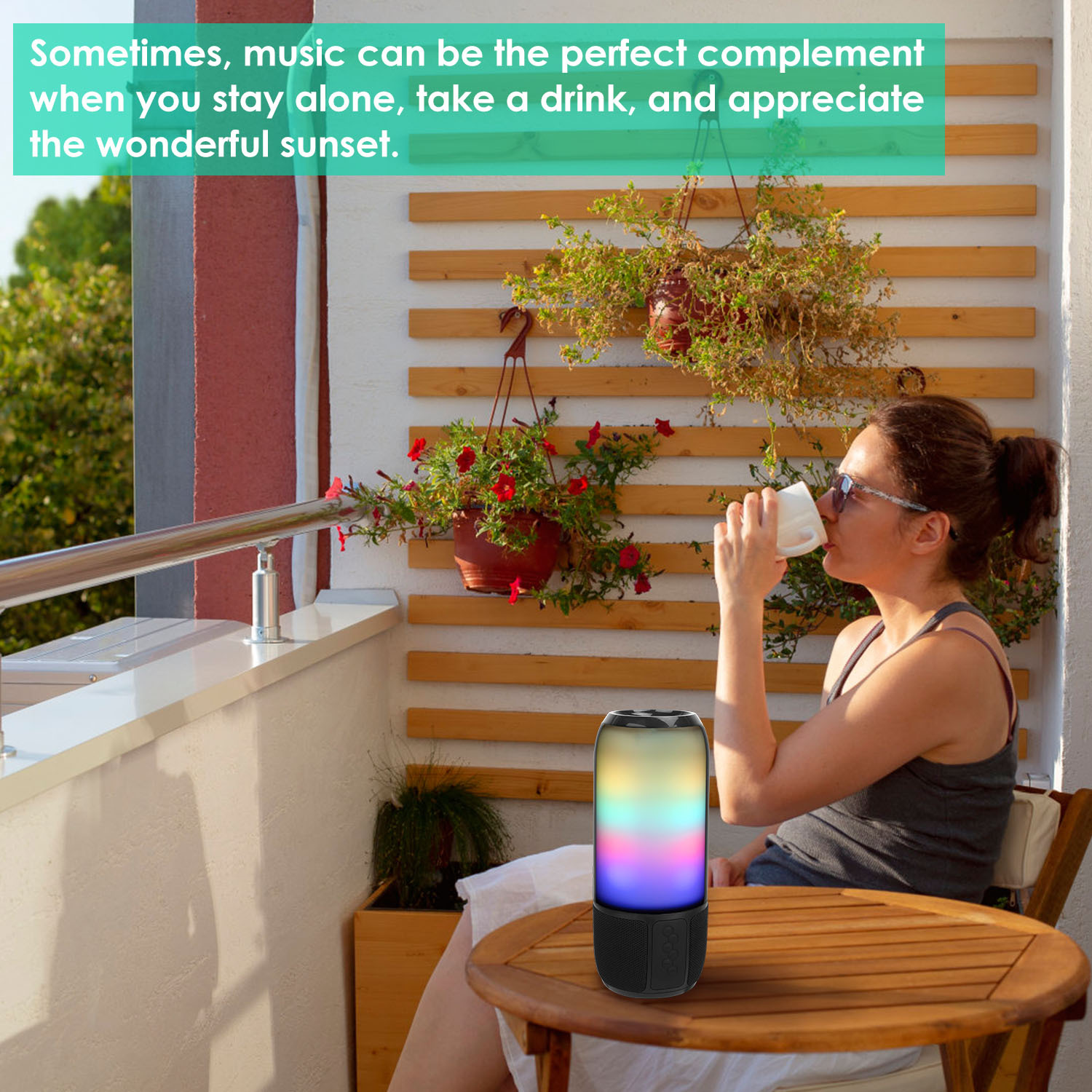 1Pc Wireless Portable Speaker Loud Stereo Speaker With 6 Color Changing Lights Radio Party TWS Speaker For Home Outdoor Travelling - Image 10