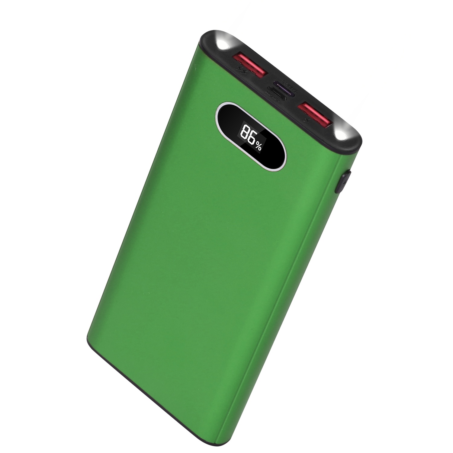 Green-Black-Red Color Options -- 1Pc 20000Mah Power Bank Portable Charger External Battery Pack 22.5W Super Fast Charging With LED Display Flashlight Fit For IOS Phone - Image 8