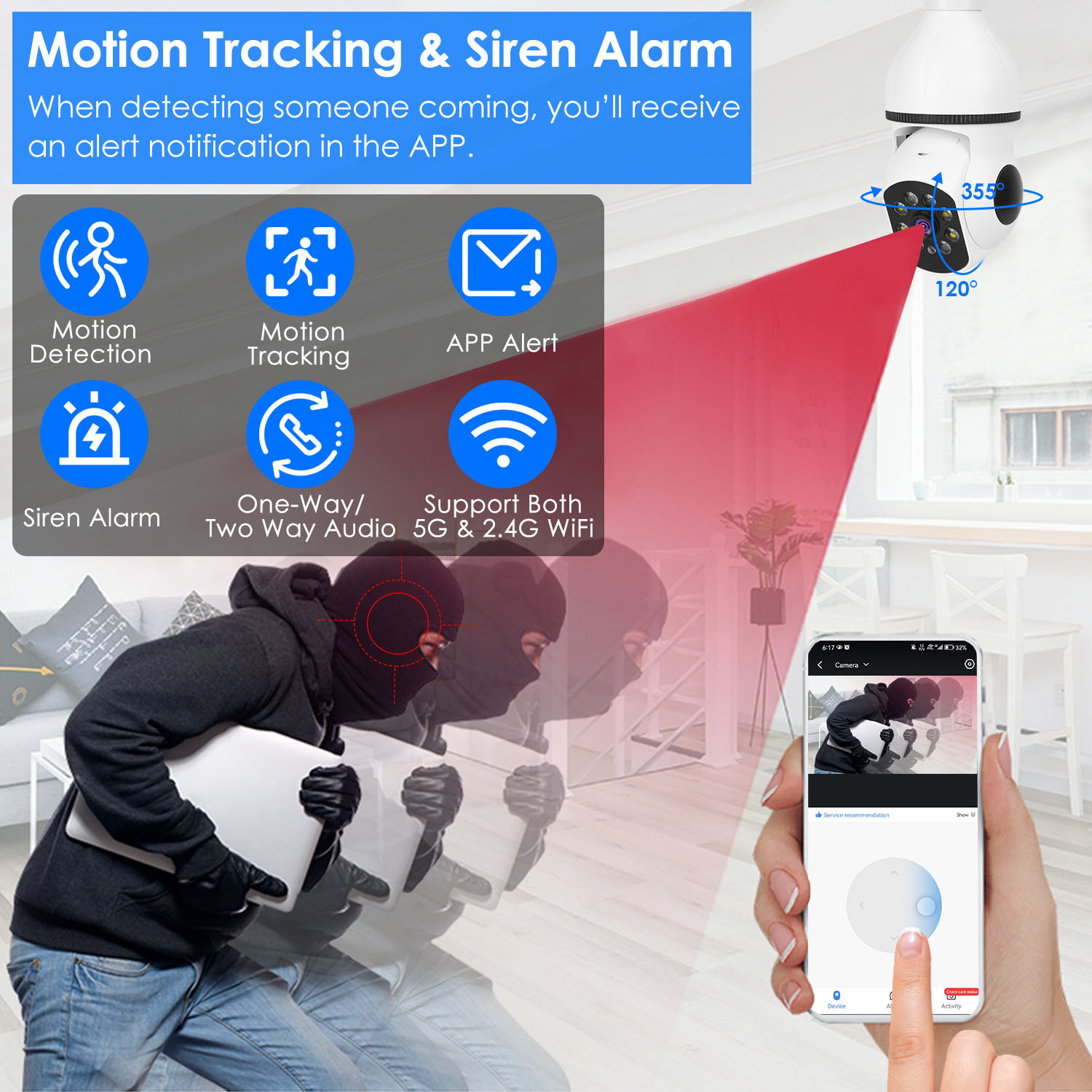 E27 1080P WiFi Bulb Security Camera - Image 8