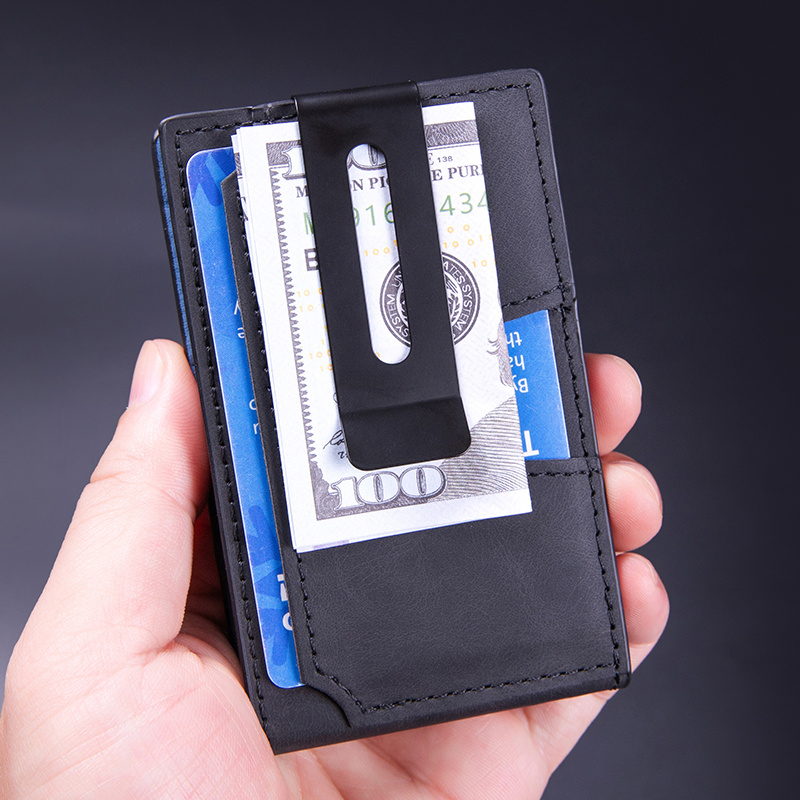 Men's Slim Wallet With Pop Up Card Holder, RFID Blocking, Minimalist Design With Large Card Capacity, Money Clip 2 Men's Slim Wallet With Pop Up Card Holder, RFID Blocking, Minimalist Design With Large Card Capacity, Money Clip - Image 2