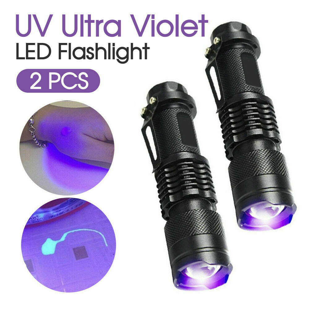 2 Pack UV Flashlight LED Handheld Blacklight Ultra Violet Flashlight 395nm Mini Light Inspection Lamp Torch Detector For Dog Pet Urine Stains, Bed Bugs And Scorpions - Image 2