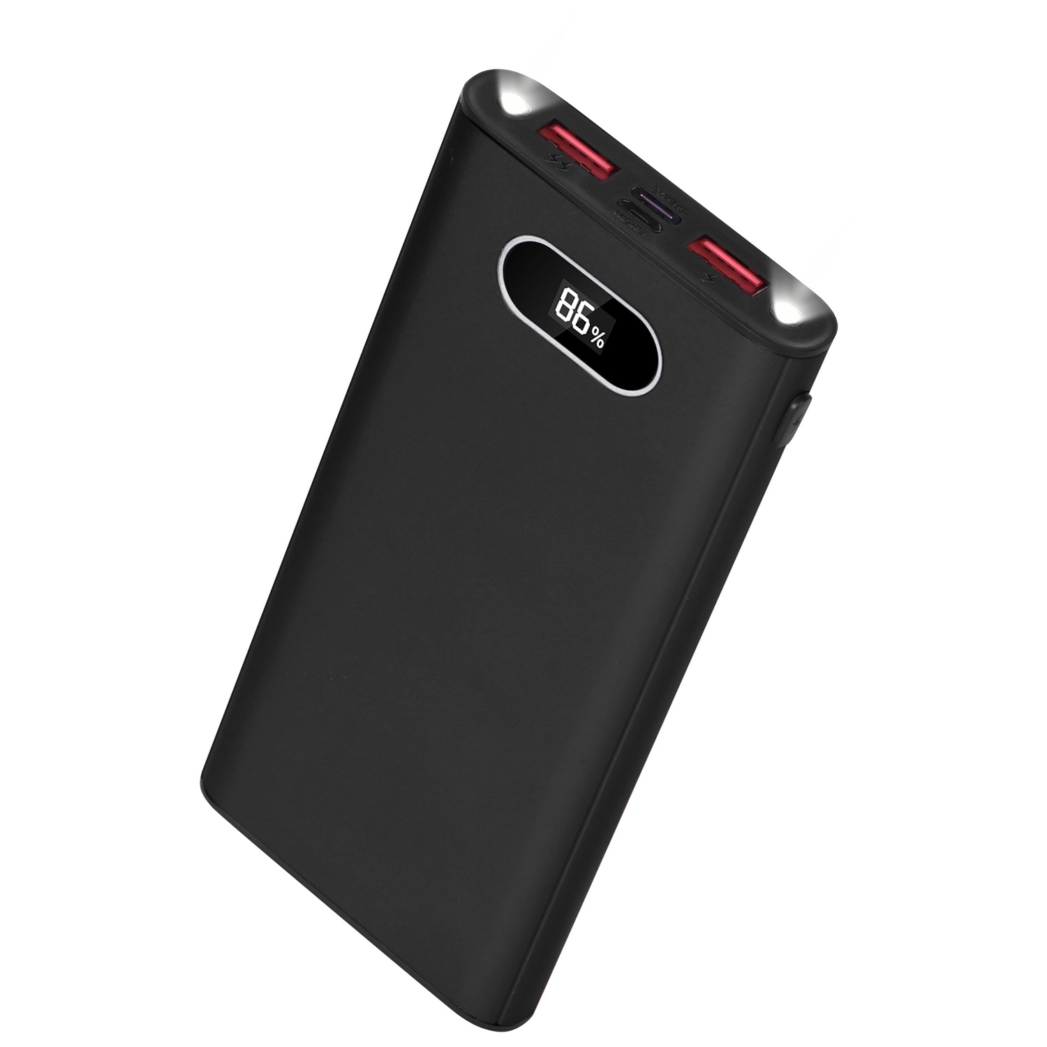 Green-Black-Red Color Options -- 1Pc 20000Mah Power Bank Portable Charger External Battery Pack 22.5W Super Fast Charging With LED Display Flashlight Fit For IOS Phone - Image 9