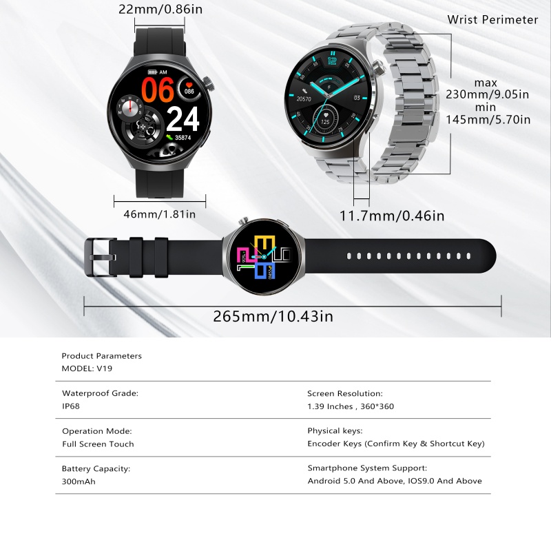 SENBONO V19 Business Men Smart Watch Answer Call Heart Rate Water Proof Sports Fitness Smartwatch Men - Image 6