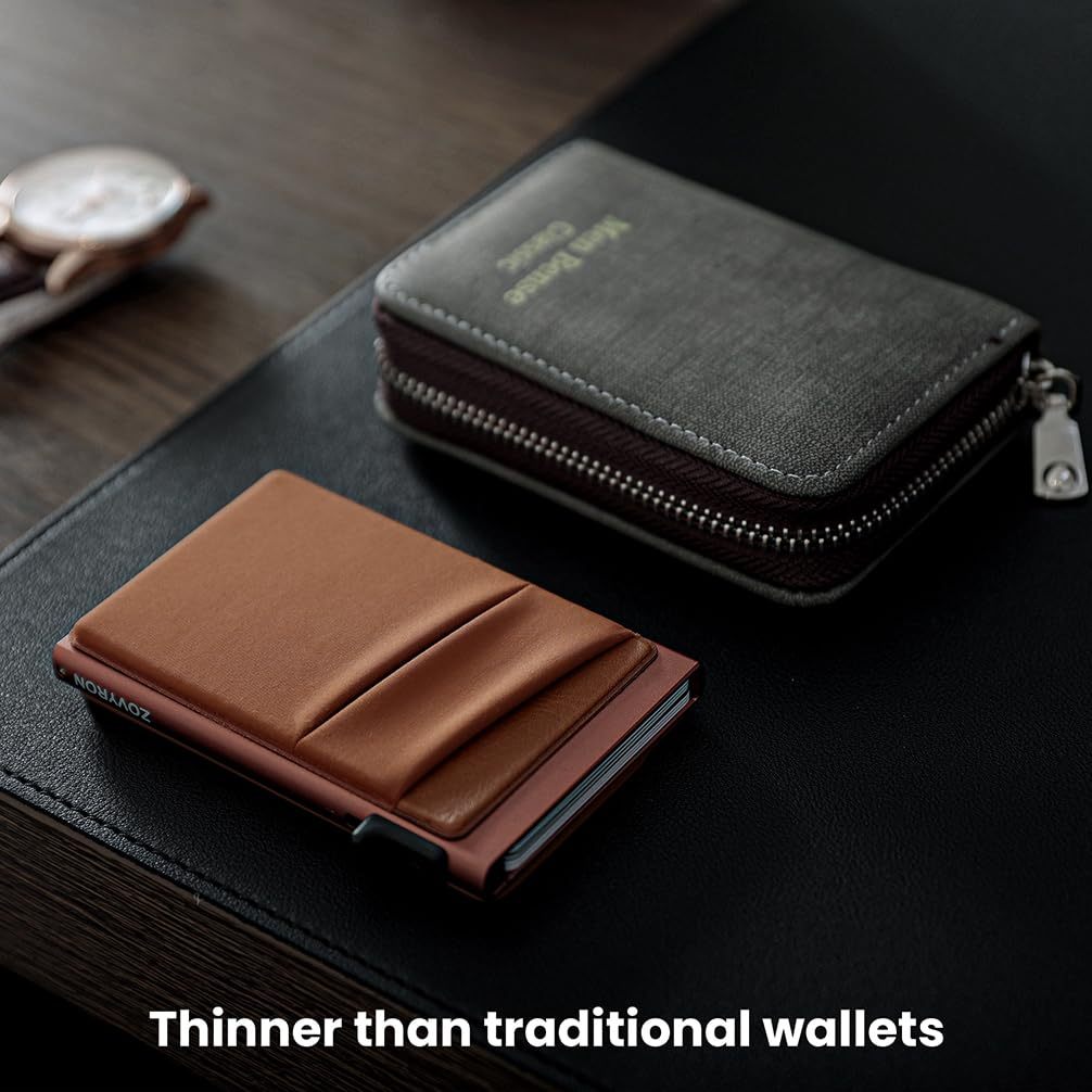 Slim Minimalist Wallet With ID Window,Pop Up Card Holder With Money Pocket Smart Wallet For Men RFID Blocking Metal Card Case 5 Slim Minimalist Wallet With ID Window,Pop Up Card Holder With Money Pocket Smart Wallet For Men RFID Blocking Metal Card Case - Image 5