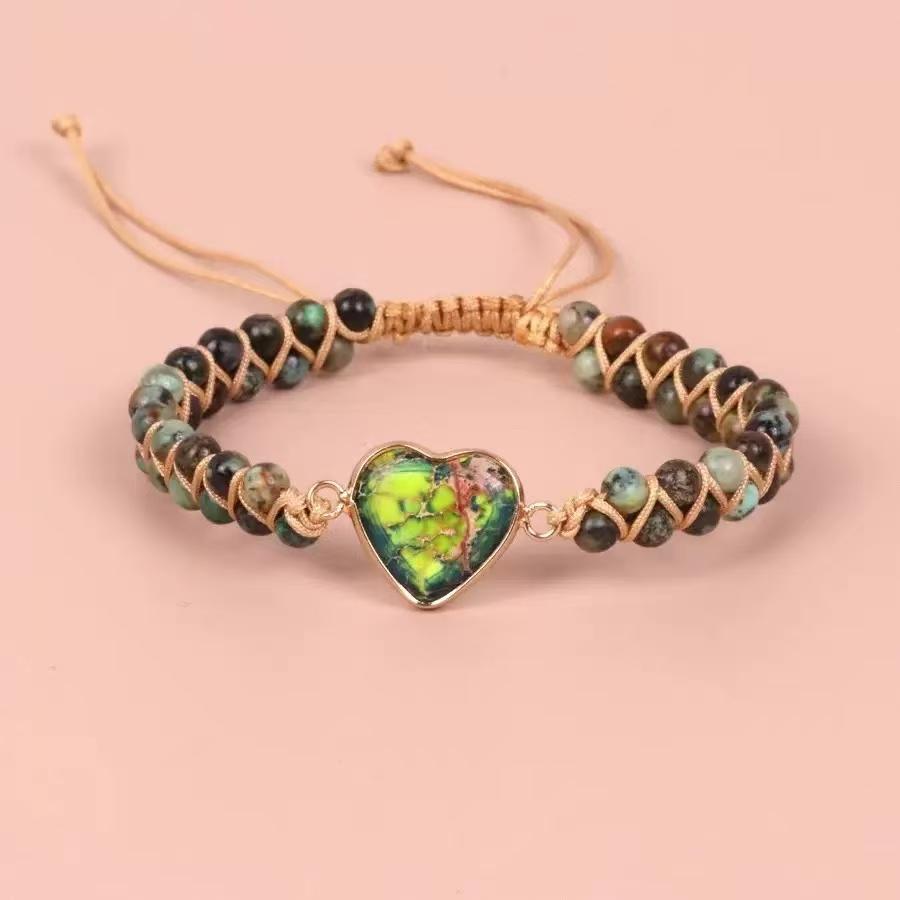 Heart-shaped Pendant Bracelet, Double-layer Beaded Woven Bracelet, Friendship And Couple Bracelet 13 Heart-shaped Pendant Bracelet, Double-layer Beaded Woven Bracelet, Friendship And Couple Bracelet