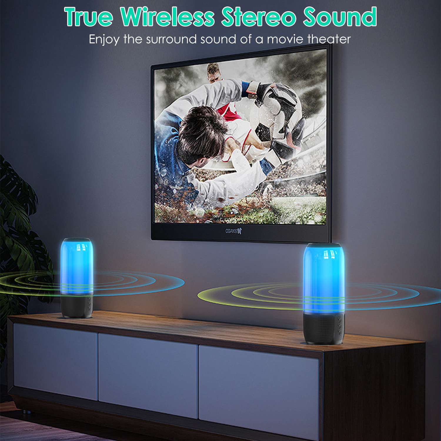 1Pc Wireless Portable Speaker Loud Stereo Speaker With 6 Color Changing Lights Radio Party TWS Speaker For Home Outdoor Travelling - Image 5