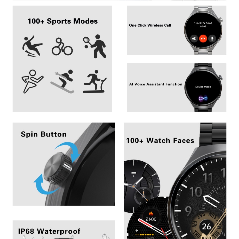 SENBONO V19 Business Men Smart Watch Answer Call Heart Rate Water Proof Sports Fitness Smartwatch Men - Image 8