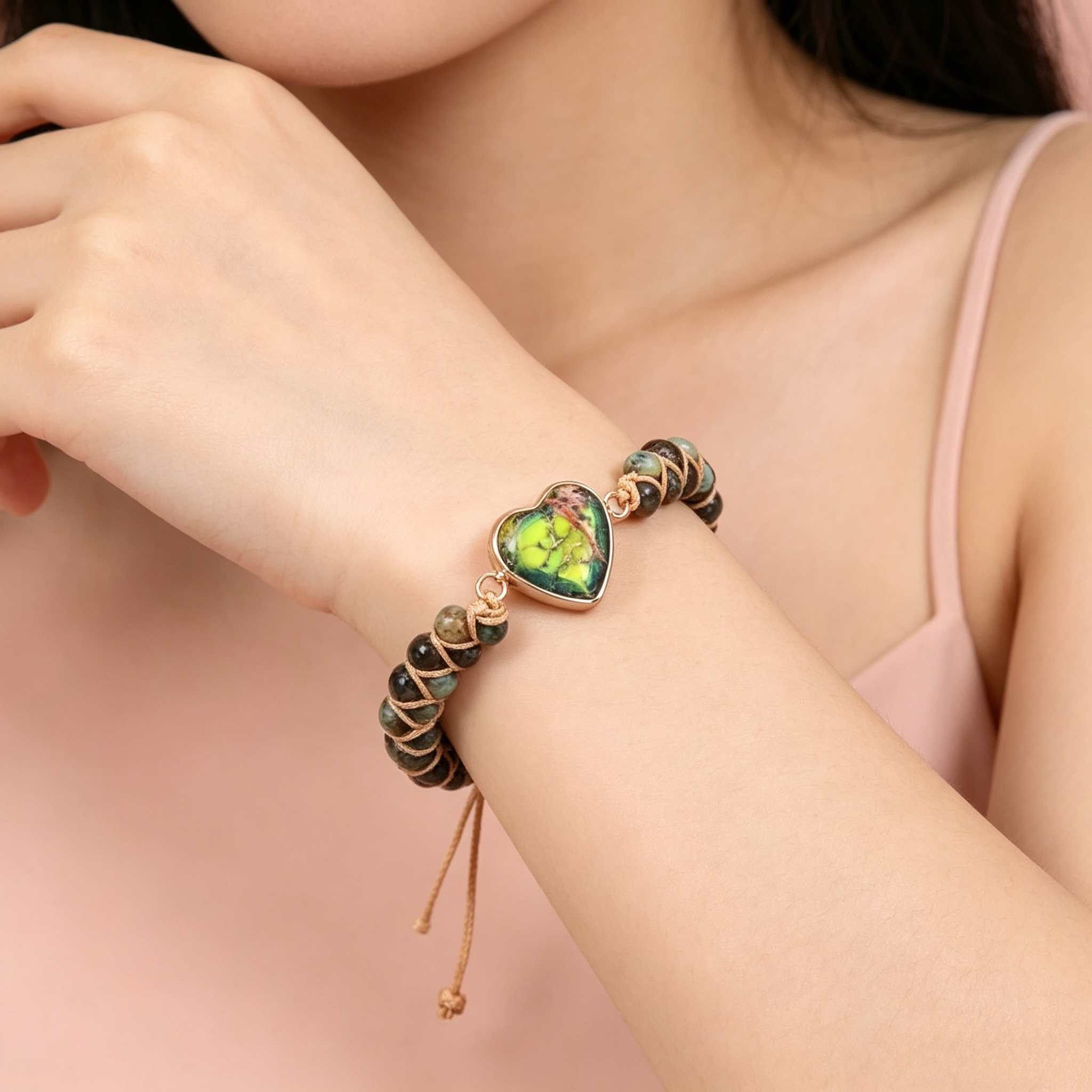 Heart-shaped Pendant Bracelet, Double-layer Beaded Woven Bracelet, Friendship And Couple Bracelet 18 Heart-shaped Pendant Bracelet, Double-layer Beaded Woven Bracelet, Friendship And Couple Bracelet - Image 6