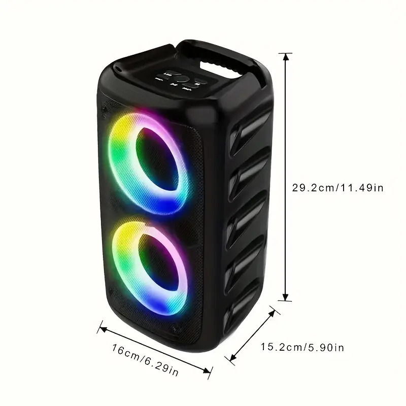 Wireless Speaker With Subwoofer, Large Boombox Speaker, Stereo Speaker, Subwoofer, Outdoor Wireless Speaker, Party Disco Light, TWS, TF, AUX - Image 3