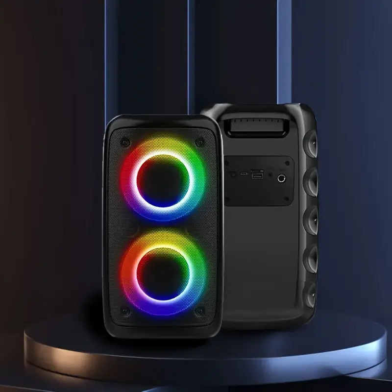 Wireless Speaker With Subwoofer, Large Boombox Speaker, Stereo Speaker, Subwoofer, Outdoor Wireless Speaker, Party Disco Light, TWS, TF, AUX - Image 9