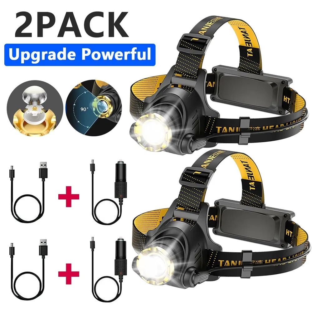 12000000lm LED Headlamp USB Rechargeable Headlight Head Torch Lamp Flashlight - Image 6