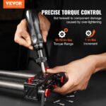 VEVOR Torque Screwdriver, 10-70 in-lbs, 1 in-lbs Increment, with Bits & Case