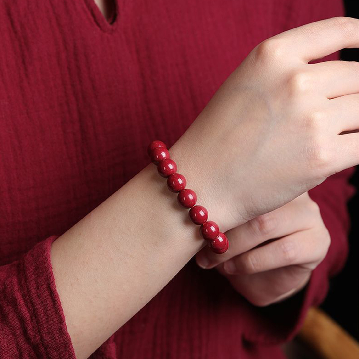 Plain Cinnabar Bracelet - Image 3