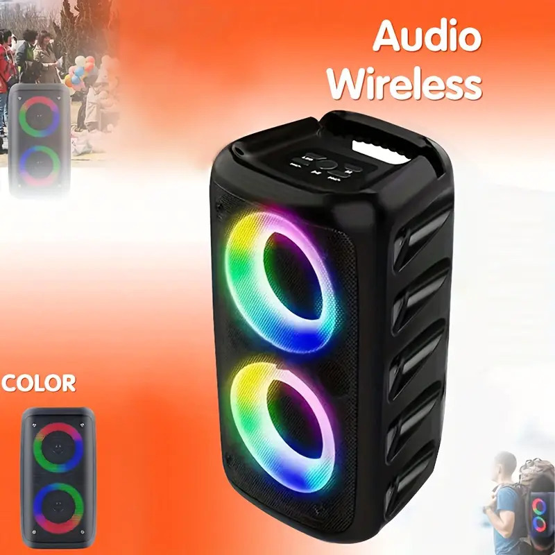 Wireless Speaker With Subwoofer, Large Boombox Speaker, Stereo Speaker, Subwoofer, Outdoor Wireless Speaker, Party Disco Light, TWS, TF, AUX - Image 10