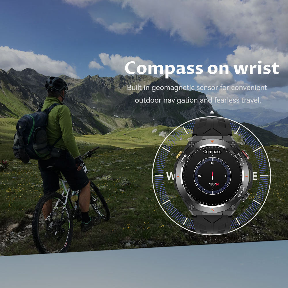 SENBONO GPS Smart Watch Men 1.45'' HD Screen Built-In GPS Altimeter Barometer Compass AI Voice Compatible With Android & IPhone - Image 4