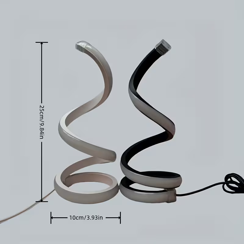 Creative Spiral LED Desk Lamp 2Pcs, 3-Color Dimming, Soft Comfortable Lighting, Eye-Friendly, USB Powered for Bedroom Living Room Bathroom Home Decor - Image 5