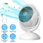 Portable Rechargeable Oscillating Desk Fan, 4 Speeds, 360° Tilt, Quiet 40dB, for Home Office Bedroom