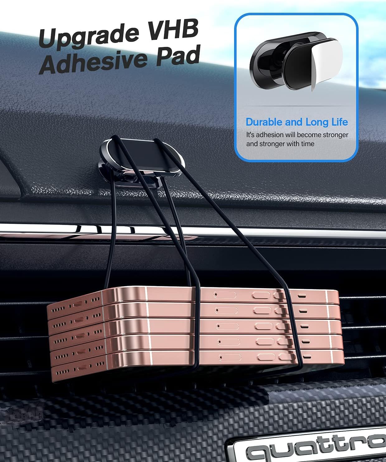 2 Pack Powerful Magnetic Car Phone Holder, Upgrade Strong Magnet, 360° Rotation, Universal Stable Mount Compatible with All Mobile Phones - Image 2