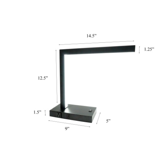 Modern LED Desk Lamp With USB & Power Outlet - Image 3