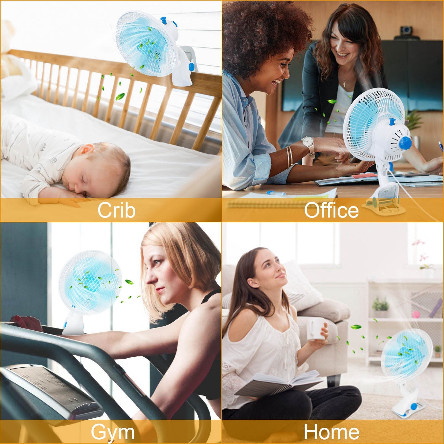 Quiet Clip On Fan, 2 Speeds, Auto Oscillating, 3.94FT Cord for Office Home Baby Stroller - Image 10