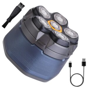 6D Magnetic Floating Head Bald Shaver, IPX6 Wet/Dry Type-C with LED Display
