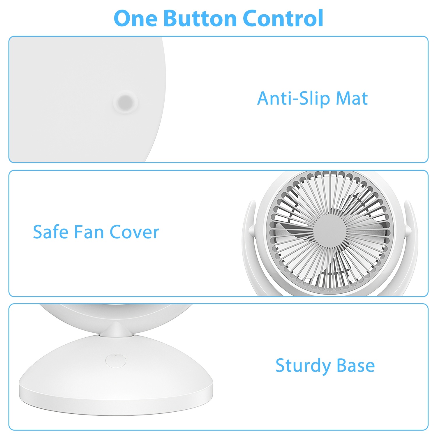 Portable Rechargeable Oscillating Desk Fan, 4 Speeds, 360° Tilt, Quiet 40dB, for Home Office Bedroom - Image 4