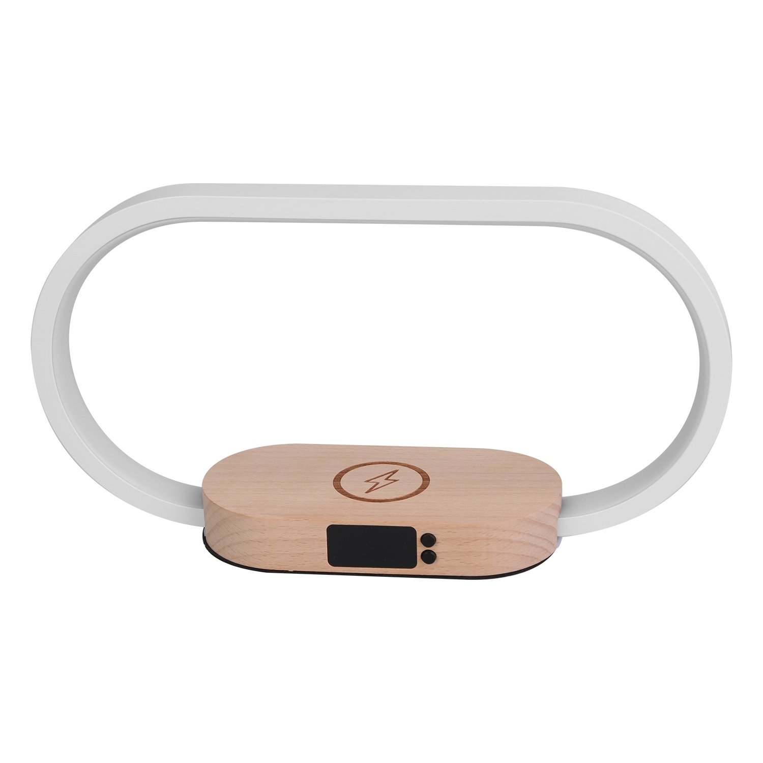 Bedside Table Lamp, Touch Control, Clock, Wireless Charging, Dimmable LED Reading Lamp for Nightstand - Image 3