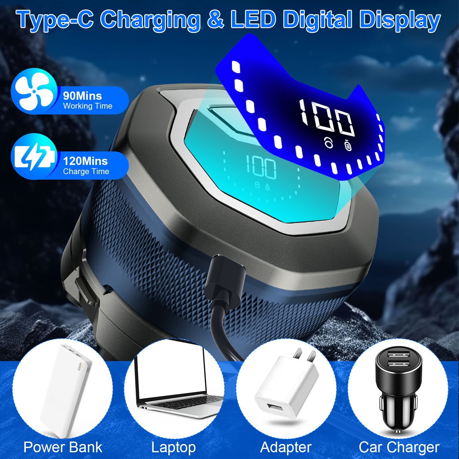 6D Magnetic Floating Head Bald Shaver, IPX6 Wet/Dry Type-C with LED Display 2 6D Magnetic Floating Head Bald Shaver, IPX6 Wet/Dry Type-C with LED Display - Image 2