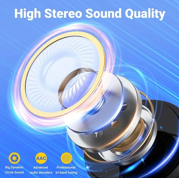 Bluetooth Earbuds Headset 5.3 Wireless Noise Cancelling TWS Trucker Waterproof - Image 2