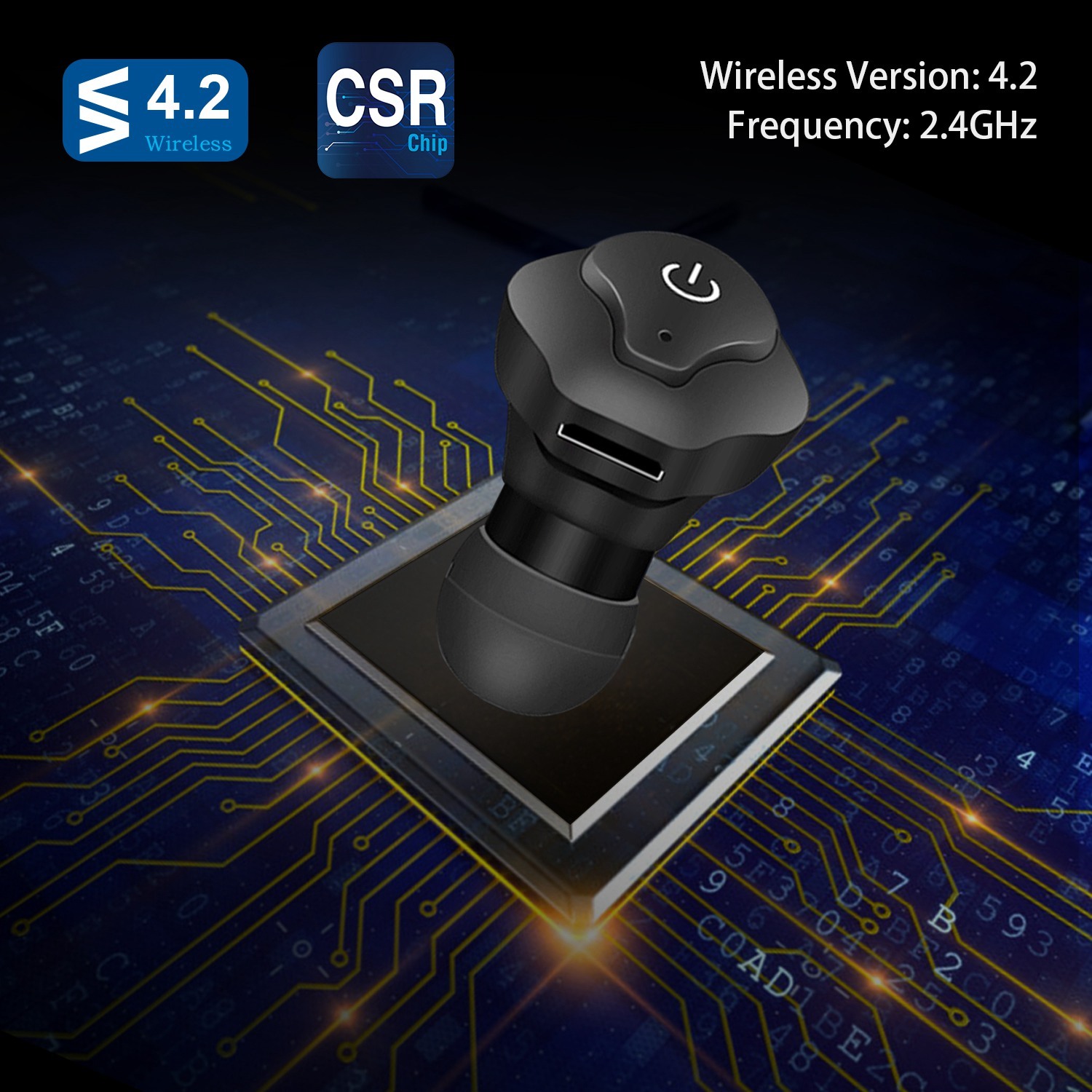 True Wireless CSR 4.2 Earbuds, IP44 Apt-X Stereo Noise Cancelling Mic for Business & Driving 2 True Wireless CSR 4.2 Earbuds, IP44 Apt-X Stereo Noise Cancelling Mic for Business & Driving - Image 2