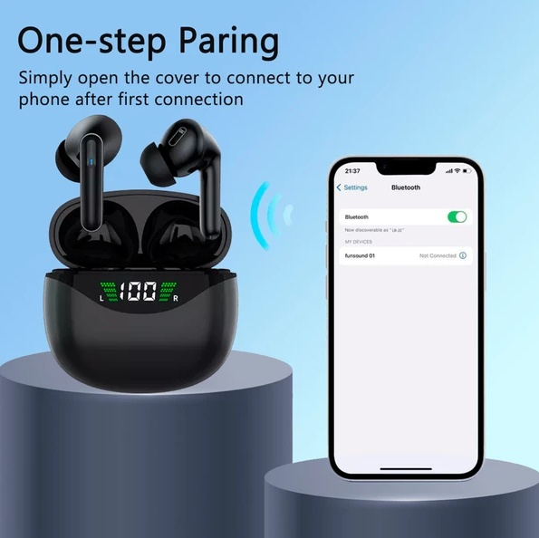 Bluetooth Earbuds Headset 5.3 Wireless Noise Cancelling TWS Trucker Waterproof - Image 4