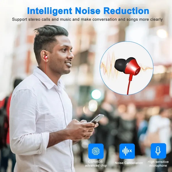 Wireless Neckband Headphones V4.2 Sweat-proof Sport Headsets Earbuds In-Ear Magnetic Neckbands Stereo Earphone 3 Wireless Neckband Headphones V4.2 Sweat-proof Sport Headsets Earbuds In-Ear Magnetic Neckbands Stereo Earphone - Image 3