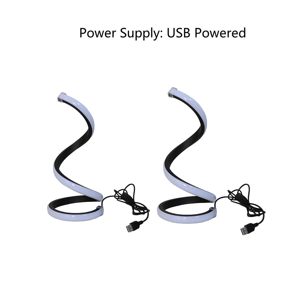 Creative Spiral LED Desk Lamp 2Pcs, 3-Color Dimming, Soft Comfortable Lighting, Eye-Friendly, USB Powered for Bedroom Living Room Bathroom Home Decor - Image 7