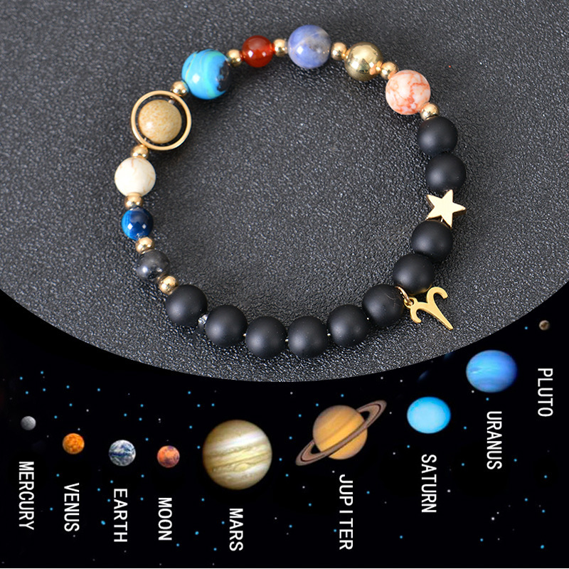 Eight Planets Twelve Constellations Bracelets Frosted Stone Beaded Bracelet 1 Eight Planets Twelve Constellations Bracelets Frosted Stone Beaded Bracelet