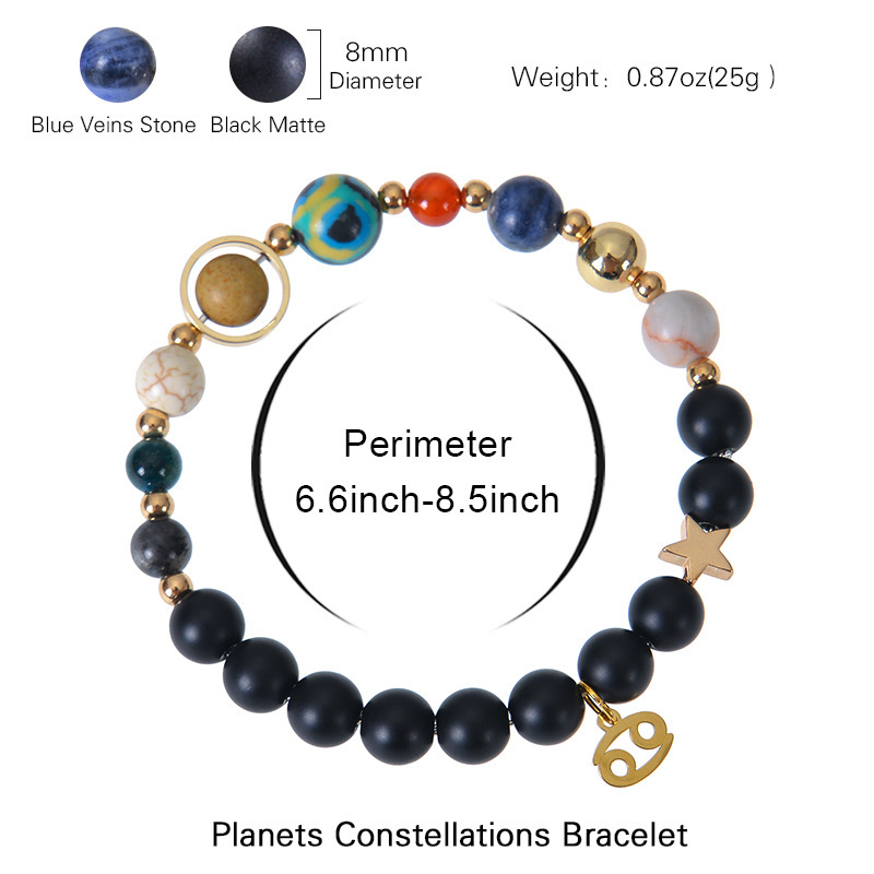Eight Planets Twelve Constellations Bracelets Frosted Stone Beaded Bracelet 5 Eight Planets Twelve Constellations Bracelets Frosted Stone Beaded Bracelet - Image 5