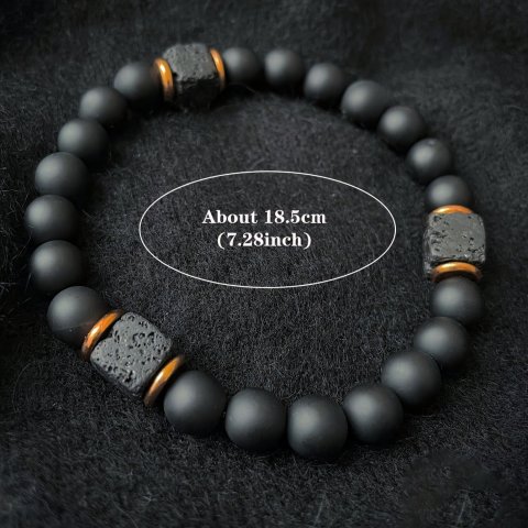 Lava Stone & Black Onyx Bracelet