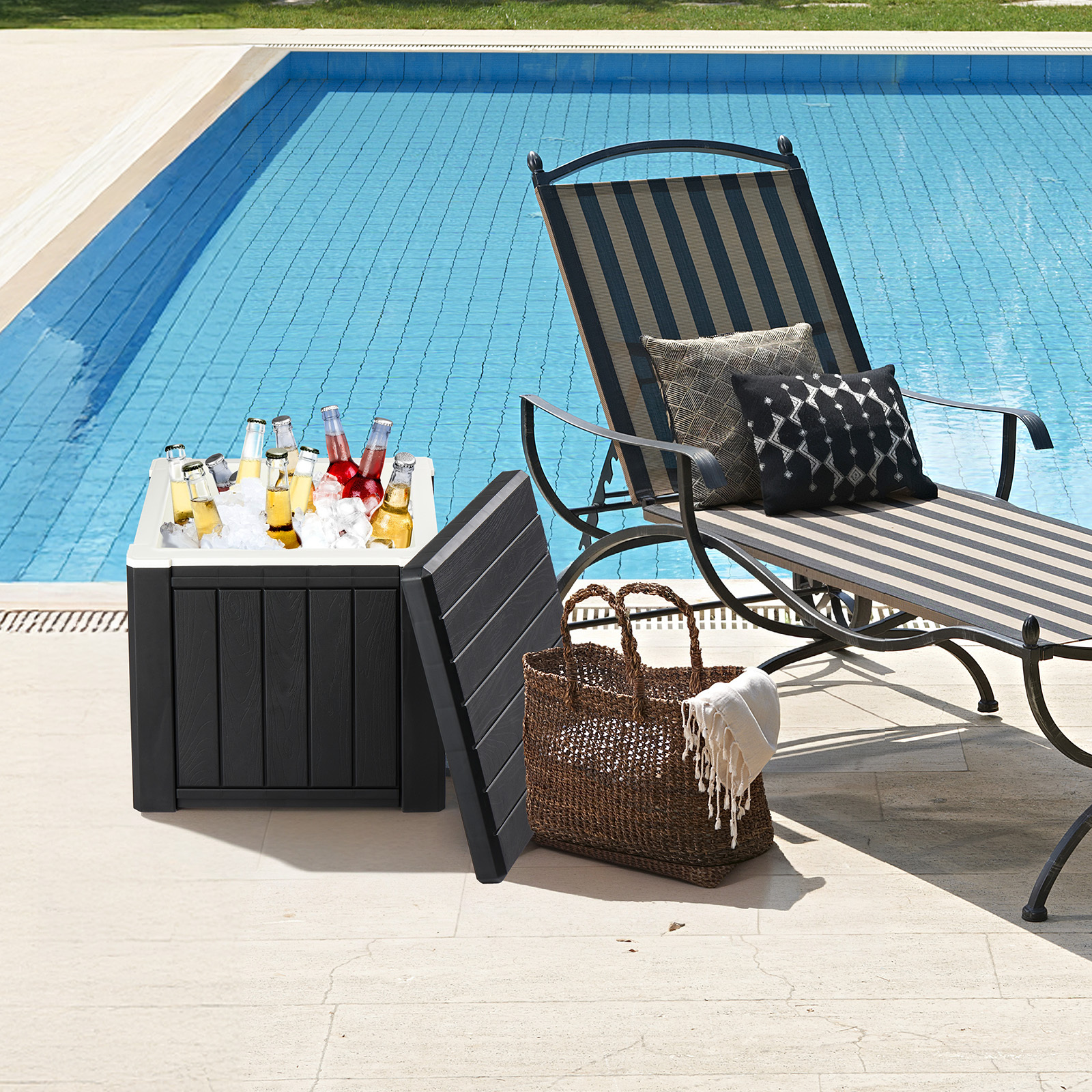 Multi-purpose Ice Cooler Outdoor Cocktail Side Table For Camping - Image 6