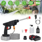 Cordless Pressure Washer 400PSI – 21V 1200mAh Battery, Foam Bottle & Nozzle for Car Cleaning
